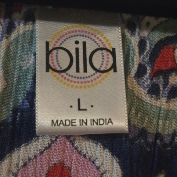 Bila Elegant Paisley Maxi Dress  Size Large Red Blue Pink White - Picture 6 of 7